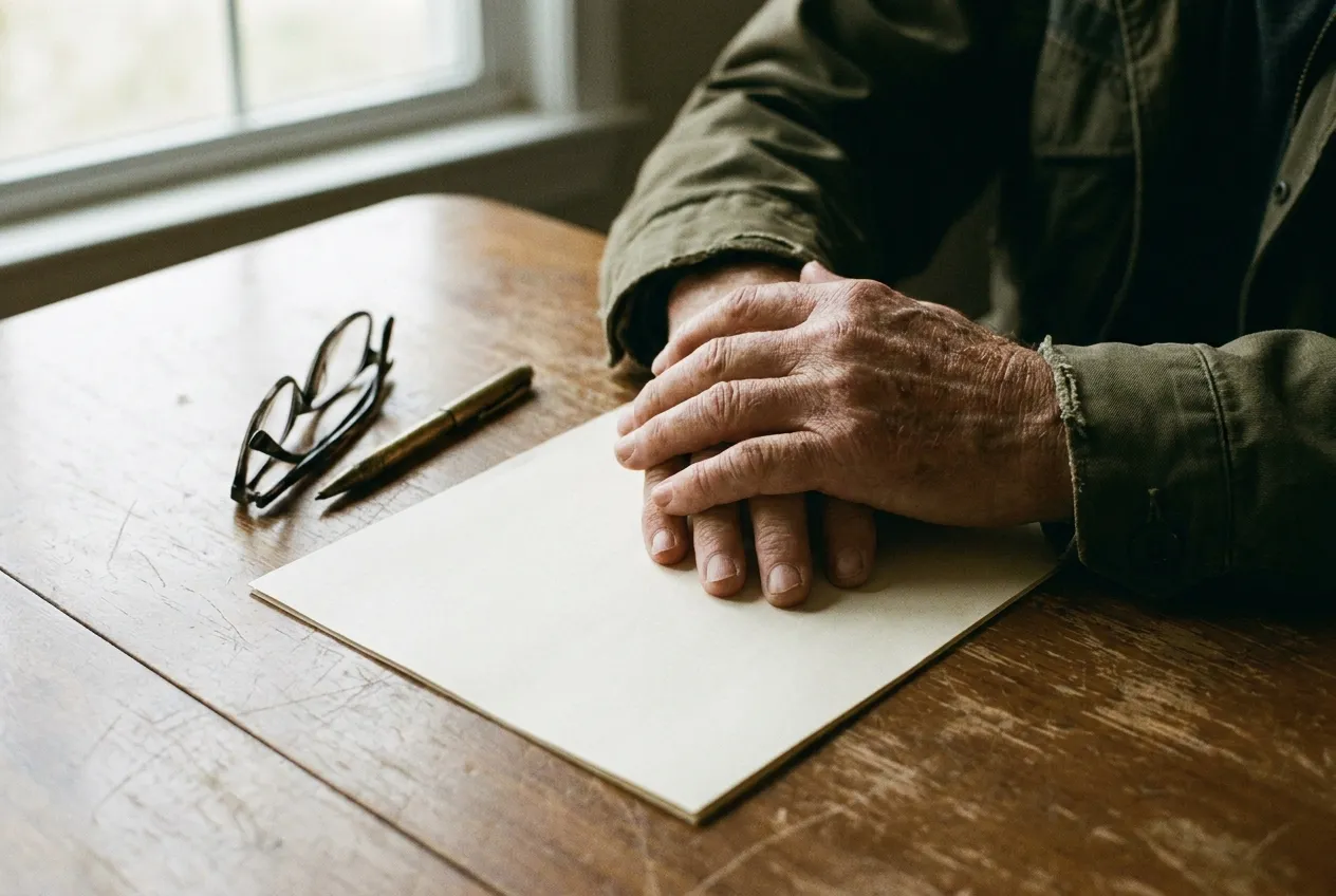 A veteran beginning enrollment at a field desk